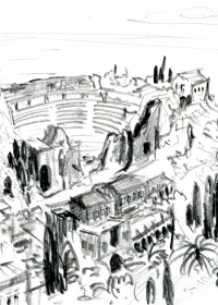 Taormina Amphitheater. Bleistift. 1987